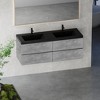 Whisen Minimalist Floating Wall-Mounted Bathroom Vanity with Integrated Quartz Sand Sink and  Storage Drawers - Grey - 2 of 4