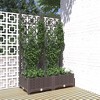 vidaXL Garden Planter with Trellis - Brown Rectangular PP, 31.5"x15.7"x47.8" for Balcony, Terrace, Outdoor Patio, Garden - 2 of 4