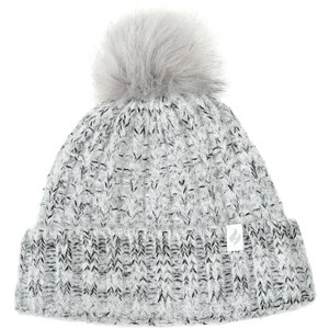 Women's Marseille Ribbed Roll Up Hat With Pom Pom - 1 of 3