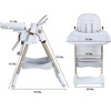 Runesay Adjustable Baby High Chair 0-6 Years, Portable Infant Feeding Seat with Safety Belt, Silent Lockable Wheels - 2 of 4