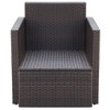 vidaXL Patio Chair with Cushions and Pillows Poly Rattan Brown - 4 of 4