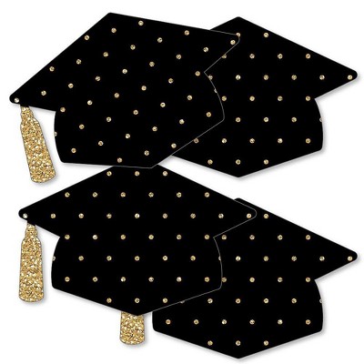 Big Dot of Happiness Gold - Tassel Worth The Hassle - Grad Cap Decorations DIY Graduation Party Essentials - Set of 20