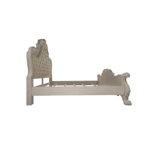 92" Eastern King Bed Dresden with Rococo Style Carvings & Faux Leather - Acme Furniture - 1 of 4