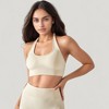Anna-Kaci Active Women's Seamless Halter Neck Athletic Crop Top with Ribbed Detailing - 4 of 4