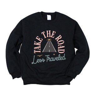 Simply Sage Market Women's Graphic Sweatshirt Road Less Traveled Road - 1 of 4