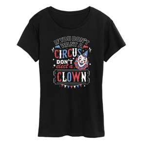 Women's - Instant message - Don't Clown Short Sleeve Graphic T-Shirt - 1 of 4