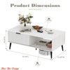 Home Office Coffee Table, Wooden Coffee Table with Storage Cabinet, Two-Tier Design, Sliding Door, Solid Wood Legs, Large Living Room Center Table - 2 of 4