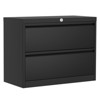 TROPOW 39.4"x19.7"x8.1" 2-Drawer Lateral File Cabinet - Black Heavy-Duty Metal Storage with Lock for Letter/Legal Documents (Home/Office Use) - 2 of 4