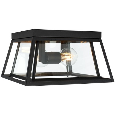 Rydler Black Glass Indoor/Outdoor Flush Mount Light