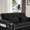54'' Velvet Foldable Adjustable Back Sofa Bed with USB Port, Swivel Phone Stand, and Ashtray - 4 of 4