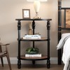 Round Side Table,Small End Table with 3 Shelves for Living Room,Bedroom - 4 of 4