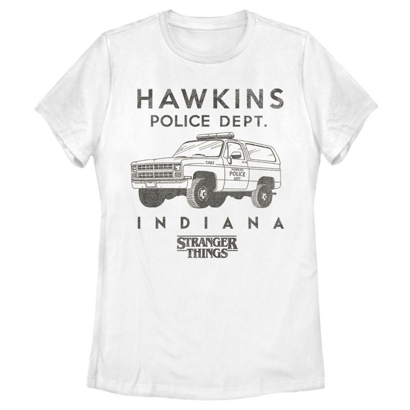 Women's Stranger Things Hawkins Police Dept. Indiana T-Shirt, 1 of 5