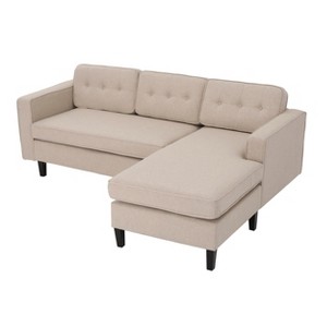 Wilder Mid-Century 2pc Chaise Sectional Sofa - Cream - Christopher Knight Home, Ivory