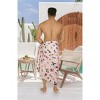 LA LEELA Men's 4th of July USA Patriotic Flag Swimwear Summer Sarong Swim Trunk Pareo Beach Wrap One Size Berry Eagle - 2 of 4