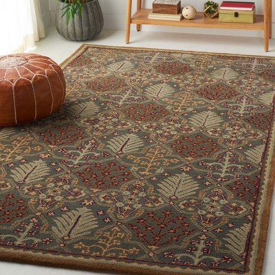 Handmade Light Blue Wool Tufted Area Rug