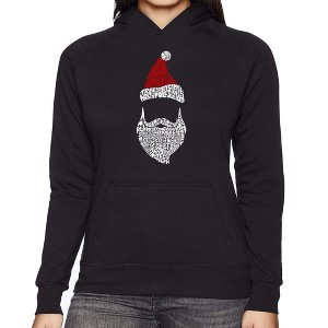 LA Pop Art Women's Word Art Hooded Sweatshirt - Santa Claus - 1 of 4