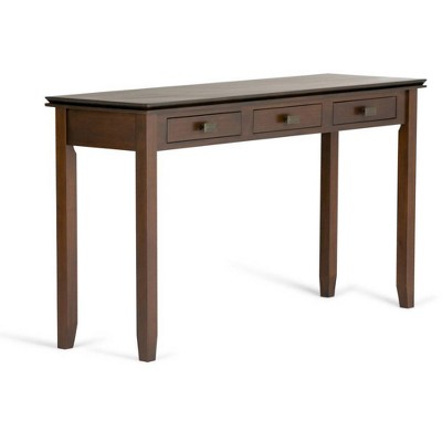 Stratford Solid Wood Wide Console Table Russet Brown - WyndenHall