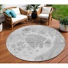 Gray Silver And Ivory Nautical Washable Indoor Outdoor Area Rug - 2 of 4