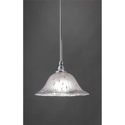 Toltec Lighting Any 1 - Light Pendant in  Chrome with 10" Frosted Crystal Shade