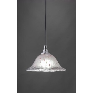 Toltec Lighting Any 1 - Light Pendant in  Chrome with 10" Frosted Crystal Shade - 1 of 1