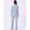 INSPIRE CHIC cheibear Women's Crewneck Soft Long Sleeve with Pocket Pajamas Set - 4 of 4