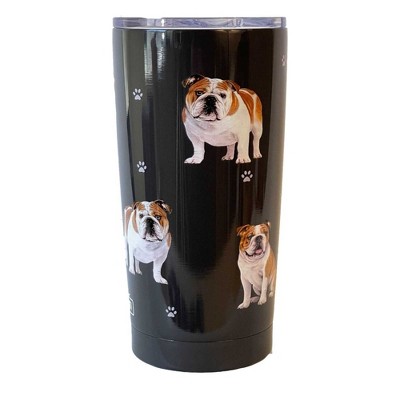 E & S Imports 7.0 Inch Bulldog Serengeti Tumbler Hot Or Cold Beverages Tumblers