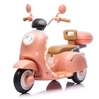 Vynxaria 12V Kids Three-Wheel Electric Motorcycle with Bluetooth & LED Lights