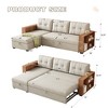 UPHA Upholstered Pull Out Sectional Sofa with Storage Chaise, Convertible Corner Couch - 2 of 3