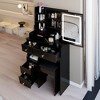 VYNXARIA 29.2" Small Size Left Drawer Desktop Vanity Table&Cushioned Stool, Large Sliding,High Capacity Storage, Suitable for Small Space£¬Black - 4 of 4