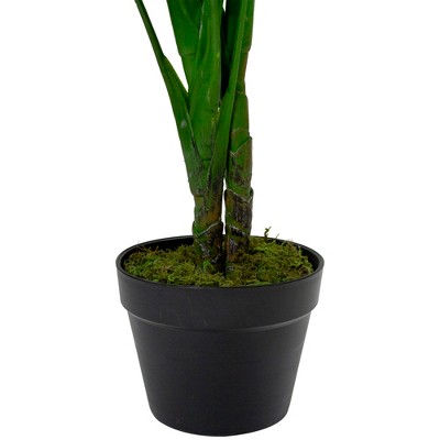 47" Two-Tone Green Plastic Calathea Artificial Floor Plant