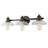 YANSUN 25 in. 3-Light Black Vanity Light with Clear Cylinder Glass Shades - Wall Sconce for Bathroom, Vanity, and Powder Room - 2 of 4