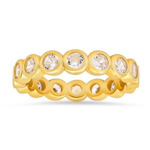Sterling Silver Bezel-set CZ Eternity Band Ring - 1 of 3