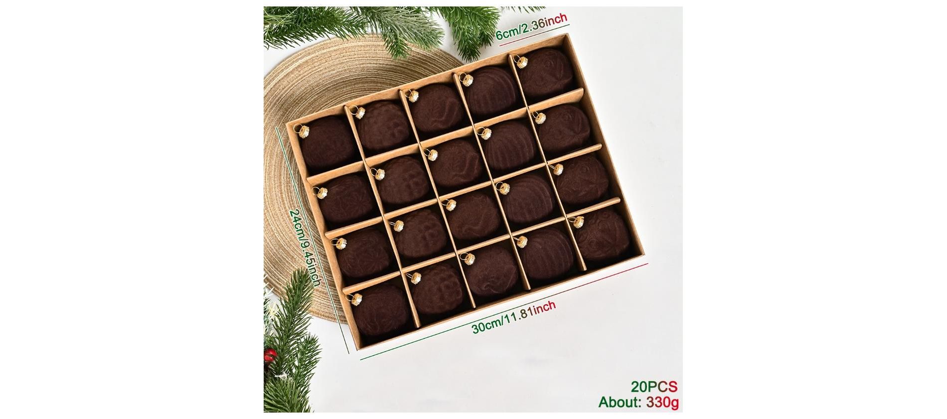 25Pcs Flocked Christmas Ball Ornaments Set - Vintage Velvet Texture, Multi-Functional Holiday Decor