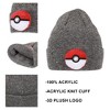Pokemon 3D Plush Pokeball Youth Gray Cuff Beanie - 3 of 4