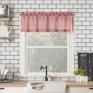 54"x14" Parkham Farmhouse Plaid Rod Pocket Semi-Sheer Kitchen Curtain Valance - No. 918 - 1 of 4