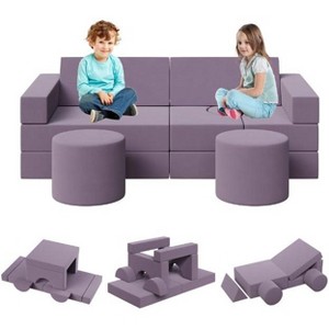 Kids Modular Play Couch, 13 Pcs Toddler Couch With Washable Velvet Covers - 1 of 4
