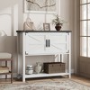 Buffet Coffee Bar Cabinet – Double Door, 2 Storage Cabinets & Open Shelf, Multi-Use Wooden Console/Entryway Table for Kitchen - 3 of 4