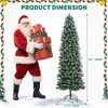 COZONY Prelit Snow Flocked Pencil Artificial Christmas Tree with Warm White Lights - 4 of 4