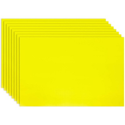 Okuna Outpost 8 Pack Blank Plastic Corrugated Sheets Boards for Yard Signs, Yellow, 36" x 24"