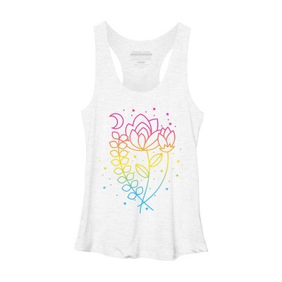 Design By CoolAnimalCo Humans Floral Pride Flag Boho Lotus By CoolAnimalCo Racerback Tank Top
