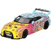 Nissan 35GT-RR Ver.1 "LB-Silhouette Works GT" Light Blue & Yellow w/Graphics LBWK KUMA Ltd Ed 1/64 Diecast Model Car by Mini GT - 2 of 4