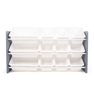 White 3-Tier Kids' Storage Organizer with 12 Bins