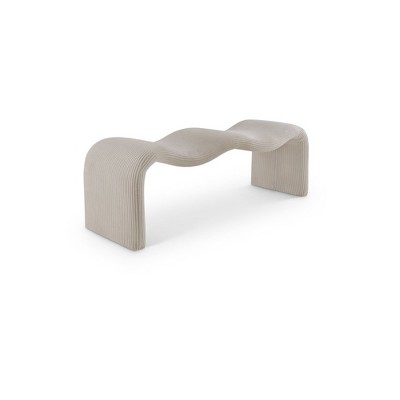 Meridian Furniture,Willow Corduroy Fabric Bench