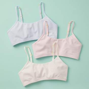 Girls' 3pk Favorite Double-layered, High-quality Seamless Bra With  Adjustable Straps By Yellowberry, Small/medium, Earth Basics : Target