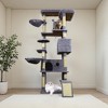 Lyngins 84.6" Multi-Level Cat Tree Tower, Sturdy Cat Tower with 3 Cat Houses, Sisal Cat Scratching Post & Cat Toys, Large Top Platform for 3-4 Cats - 3 of 4