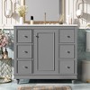 TIRAMISUBEST 36" Bathroom Vanity with Ceramic Sink, Freestanding Bathroom Vanity Cabinet with 1 Door, 4 Drawers & Adjustable Shelf - 3 of 4