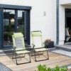 Syemin Patio Accent Chairs Set of 2, Outdoor Chair, Park Love Seat with Breathable Sling Fabric for Lawn, Garden and Porch,Green, 24.5"*27.5"*43" - 4 of 4