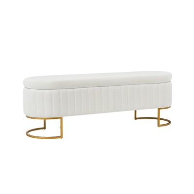 Bernardo Modern Tufted Storage Bench with Metal Legs|ARTFUL LIVING DESIGN