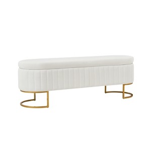 Bernardo Modern Tufted Storage Bench with Metal Legs|ARTFUL LIVING DESIGN - 1 of 4