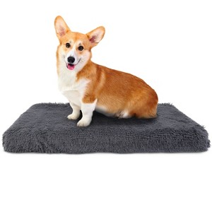 iMountek"Soft Plush Dog Bed Mat for Small/Medium Dogs, Cozy Warm Crate Mattress with Long Plush Cushion"DarkGrey - 1 of 4